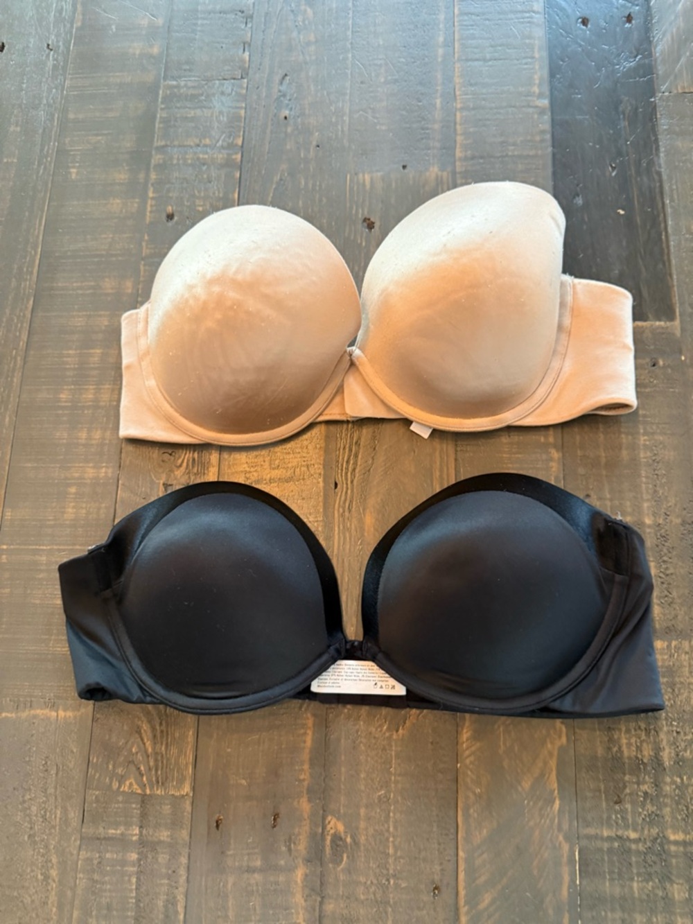 Victoria's Secret Black and Nude Convertible Strapless Bra’s size 38C